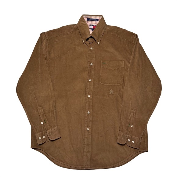 Tommy Hilfiger Other - Tommy Hilfiger Shirt Mens Medium Button Down Brown Cotton Corduroy Workwear 90s‎